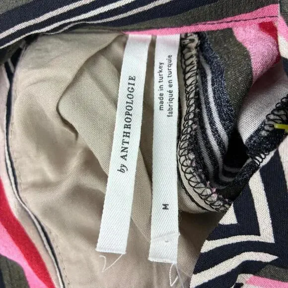 Anthropologie Geometric Pattern Striped Midi Dress with High Neck -NWT - Picture 7 of 14